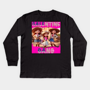 Galentines gang Kids Long Sleeve T-Shirt